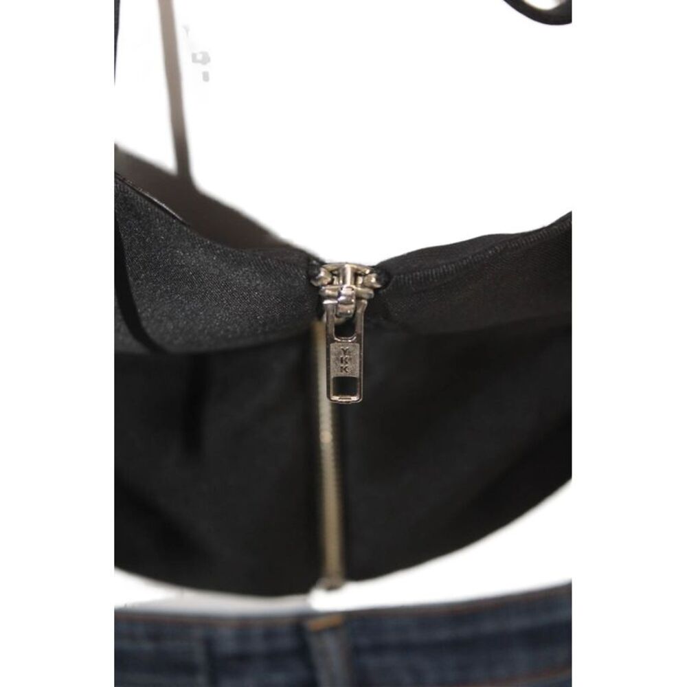 PatBO Womens Cropped Long Puff Sleeve Square Neck Blouse Black Size 4 - Picture 4 of 6